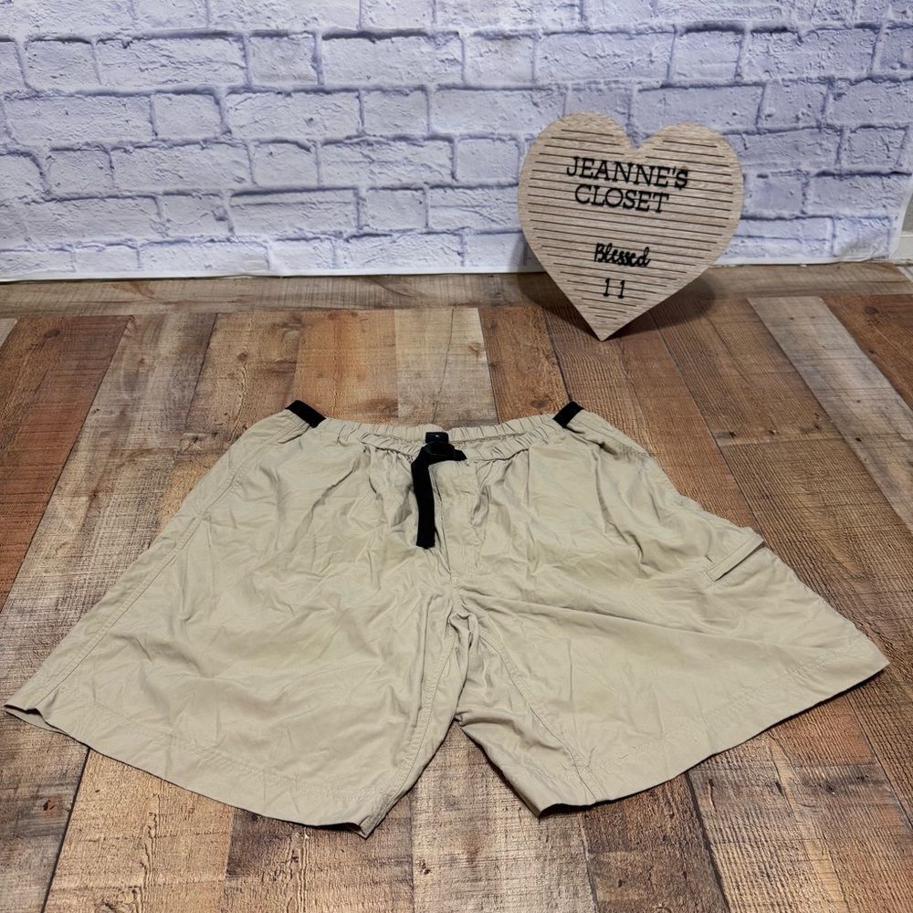 Rare Vintage PATAGONIA Buckle Zip Fly Hiking Athletic Shorts 90s Beige Tan SZ XL